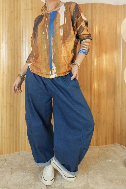 Raven Relaxed Knit Top Expressionist Copper /8=